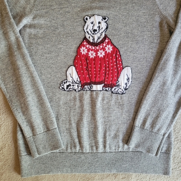 Talbots polar bear Christmas sweater size medium - Picture 6 of 12